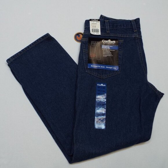 Carhartt Men's Relaxed Fit Straight Leg Jeans Size 34x30 - Picture 1 of 9